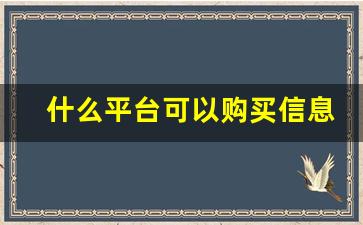 什么平台可以购买信息